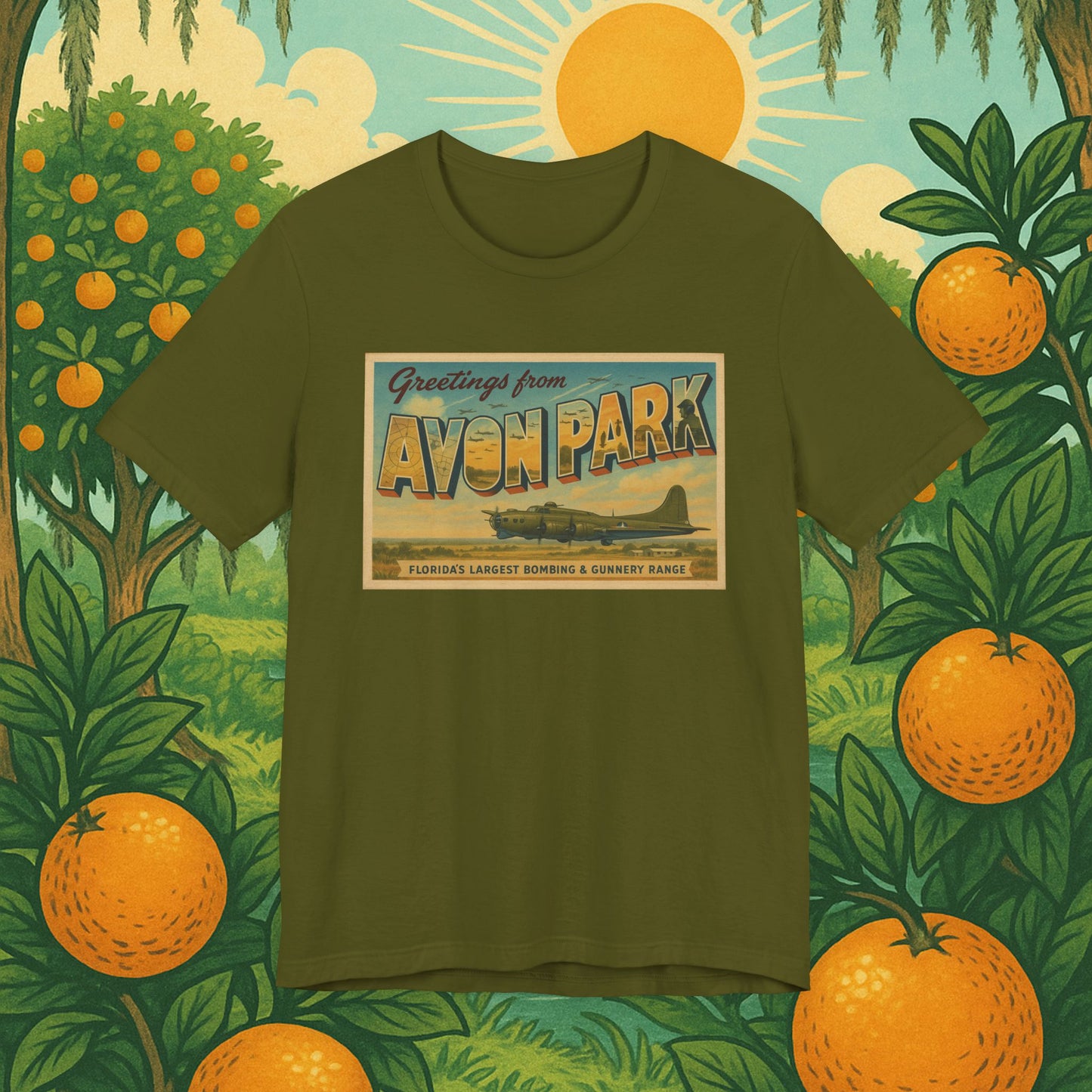 WW2 Vintage Avon Park Bombing & Gunnery Range Postcard Shirt