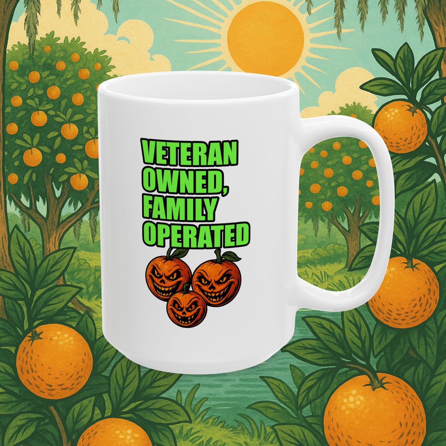 Día De Los Muertos Gator Grove Customs Family Ceramic Mug (15oz.)