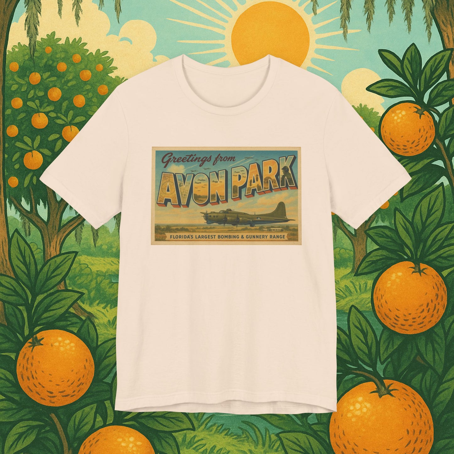 WW2 Vintage Avon Park Bombing & Gunnery Range Postcard Shirt