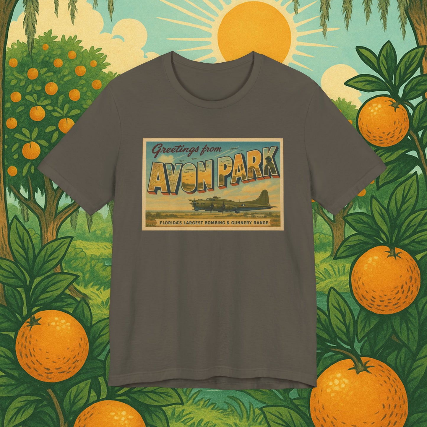 WW2 Vintage Avon Park Bombing & Gunnery Range Postcard Shirt