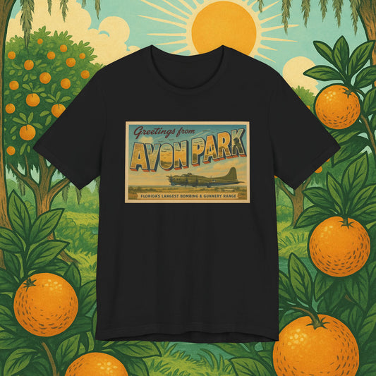 WW2 Vintage Avon Park Bombing & Gunnery Range Postcard Shirt