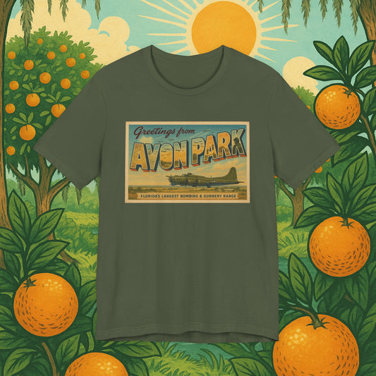 WW2 Vintage Avon Park Bombing & Gunnery Range Postcard Shirt